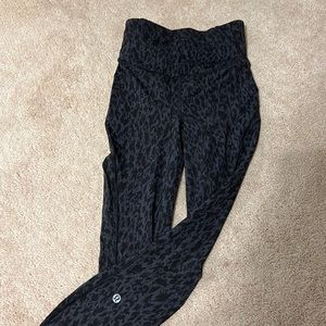 Size 2 Lululemon black cheetah/camo print